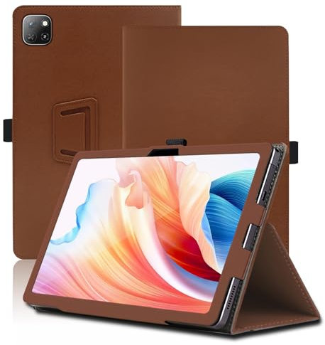 Custodia per Oscal Pad 50 Wifi, 10.1 inch, Cover Tablet Oscal Pad 50 Wifi, Copertura Protettiva Pieghevole con Supporto per Matita e Cinturino da Polso, Protezione Completa. (Marrone)