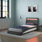 SlumberWorx NEPTUNE LED LIGHTS HEADBOARD GAMING STYLE FAUX LEATHER BED FRAME - Single, Small Double, Double (Black, Single)