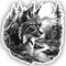 Samunshi® Luchs in Wald Szene Aufkleber Mond Berge Autoaufkleber für Motorrad Fahrrad Roller oder Auto Sticker Fahrrad Mtb Mountainbike Rennrad Aquarell Illustration Sticker 50x50cm