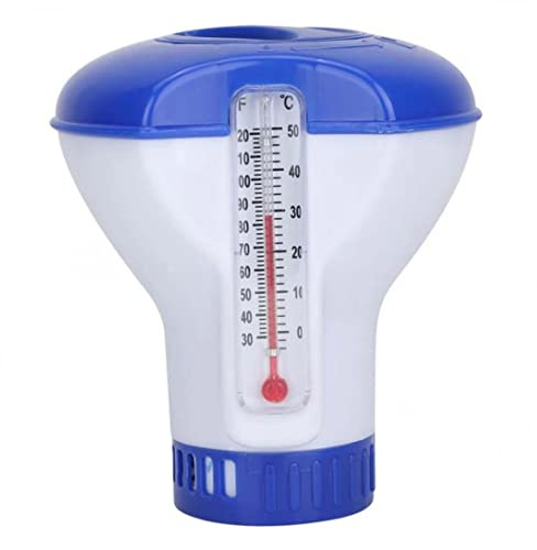 Distributeur de chlore de piscine Thermomètre bain flottant pour bébé Support comprimés Distributeur flottant piscine Thermomètre fl