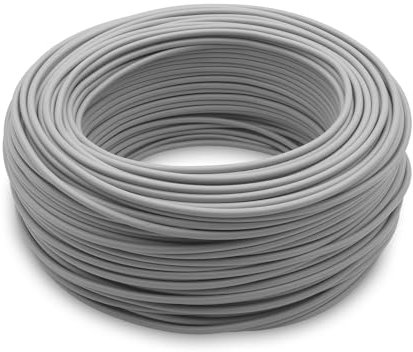 Cavo Elettrico Unipolare 1,5mm - 2,5mm - 4mm 100mt - Vari Colori Disponibili - Perfetto per Impianti Elettrici e Cablaggi - Cavi Elettrici di Alta Qualità (Grigio, 2,5mm)
