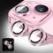 Kucheed Protecteur D'objectif D'appareil Photo à Paillettes pour iPhone 13/iPhone 13 Mini, Couverture de Caméra en Verre Trempé, Anneaux Métalliques Individuels à Alignement Automatique