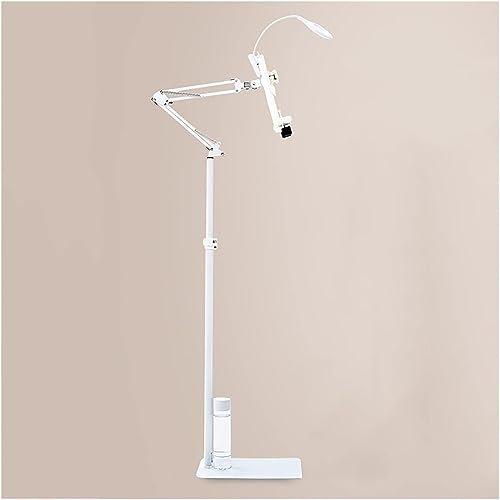 Boden-Buchständer und -Halterungen zum Lesen, um 360° drehbarer Notenständer, Faltbarer Telefon-/Tablet-Halter, freihändiger Dokumentenhalter für Lehrbücher, Zeitschriften (Größe: ohne Lampe