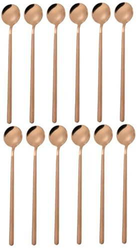 Amosfun 12 Pz Cucchiaio in Acciaio Inossidabile Mini Cucchiaio Cucchiaini Da Espresso Cucchiaio Per Servire Il Cibo Cucchiaio Per Mescolare Il Caffè Mini Paletta Cucchiaino Da Caffè Golden