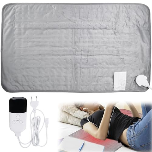 72 X 40 cm Heizkissen Wärmekissen Elektrisch Heizkissen mit Abschaltautomatik, 6 Temperaturstufen und 4 Timer Heating Pad, 60W Weiche Heizkissen Rücken für Rücken und Ganzkörper, Unisex