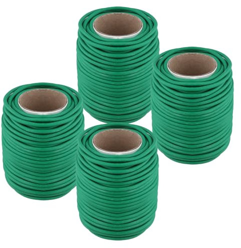 SENJEOK 4 PCS 3.5 mm x 20 m Green Garden Soft Tie, Flexible Soft Twist Plant Tie, Green Gradening Twist Wire for Crafting, Climbing Plants, Flowers