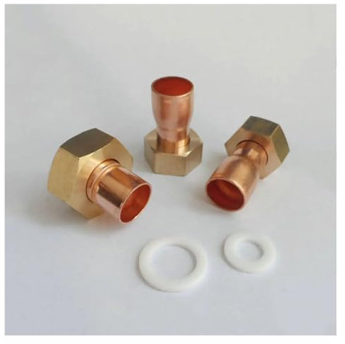 1pc 1/2 3/4 1 2 Female x 12.7 15 16 22 28 35 42mm End Feed Cup Connector Copper Plumbing Fitting for Air Condition AUOQKQUT(NO16)