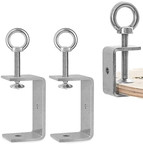 Morsetto a C, 2 morsetti da tavolo da 85 mm, morsetto a vite regolabile, resistente e resistente, 45 – 78 mm, per fai da te, lavorazione del legno, saldatura, carpenteria (argento)