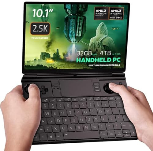 GPD Win MAX 2 2025 Handheld-Gaming-PC mit AMD Ryzen AI 9 HX 370, Radeon 890M GPU, 32GB RAM, 4TB SSD mit 4G-Modul, OcuLink, 10,1“ IPS-Display, Gaming-Steuerung, Tastatur und Touchpad