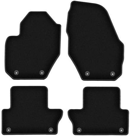 Wielganizator Velours Fußmatten passend für Volvo XC60 I (2008-2017) | Qualität: Basic - Genaue Passform, rutschfeste Untregrund 4-teilig - Schwarz