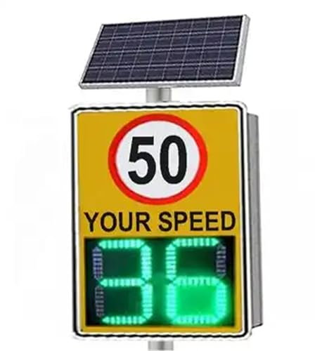VPAIUNCKU Signe De Limite De Vitesse Radar à Moteur Solaire, Carte D'avertissement De Rétroaction du Trafic LED, Radar Numérique, Panneau De Trafic à L'épreuve des Intempéries en Aluminium 35.5in
