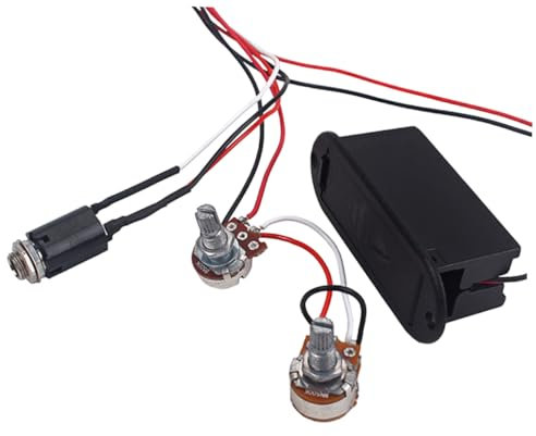 Yardwe Band Bass-eq Vorverstärker Schaltkreis Mit Tonregelung Kabelbaum Und Pickup-set Für Aktive Bass-gitarren Modell Schwarz Inkl Balance-volume Und Tonregler