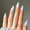 White False Nails - Long Press on Nails Almond - 24Pcs Milky White Press on Nails Long Glossy - Full Cover Fake nails Almond Stiletto for Women Girls DIY Nail Art