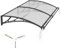 Vordach für Haustür mit Seitenteil,240x100cm Fenstervordach mit separater Entwässerung, Polycarbonat Pultvordach Überdachung für UV-, Regen- und Schneeschutz – Ideal für Veranda, Terrasse und Fenster