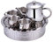 Eyccier Kids Tea Set Includes Portable 330ml Stainless Steel Long Spout Teapot with Filter Screen, 4 70ml Cups and Tray for Children Gifts.