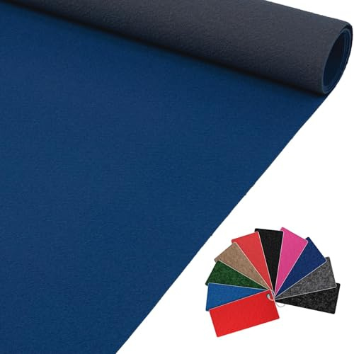 Messeteppich Event Teppich Teppich Läufer Meterware Hochzeitsteppich Empfangsteppich VIP Alex Läufer Flur 700 x 140 cm Blau