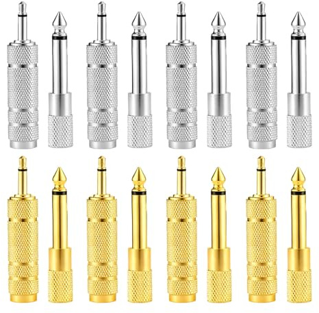 Grosion 8 PCS Headphone Adapter Jack,6.35mm to 3.5mm Headphone Adapter,1/4 inch Male to 1/8 inch Female Stereo Jack Converter with Female Plug,3.5 mm Male to 6.35 mm Adapter