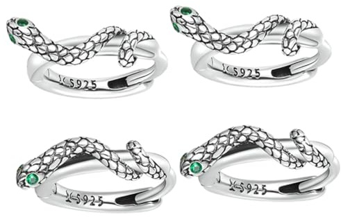 AKOOSY 2 Paare Sterlingsilber Schlangen Ohrstecker Grün Zirkonia Schlange Design Damen Schmuck Ohrschmuck Elegant