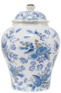NS Online Blue Rose Urn Adult Ashes Ceramic Large 160 Cubic inches Keepsake | 160lb Decorative Memorial buried Urns, 10in high non-traditional Big ashes Keepsake for Human /Female/Women/male /Pet Funeral