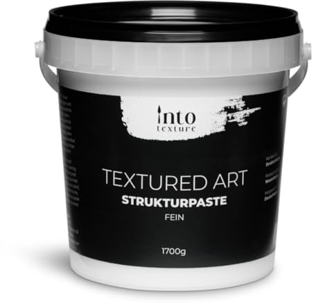 IntoTexture feine Strukturpaste 1,7 kg – Spachtelmasse für Acrylmalerei & Leinwand | Texture Paste für Textured Art, Mixed Media & DIY Kunst – rissbeständig & formstabil