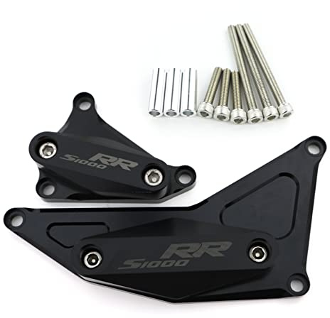 Fallen Für BMW S1000RR 2009-2018 S1000R 2014 2018 HP4 2013 2018 S1000XR Motorrad CNC Motorgehäuseabdeckung Slider Crash(Black S1000RR Logo)