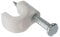 ForgeFix Cable Clips - Round | 4-5mm | White Plastic Clip, Zinc Plated Nail | Box 200