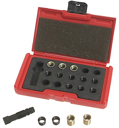 Alkan M14 Zündkerzen Gewindereparatur Satz 16-tlg | M14 Zündkerzen-Gewindereparatursatz mit Gewindebuchsen/Gewindehülsen, 16-tlg für Motor-Instandsetzung