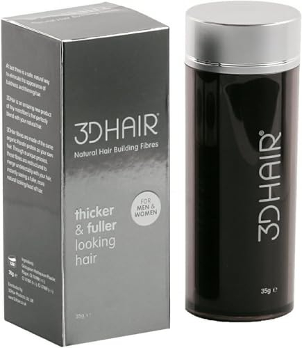 3D Hair Fibres | Hair Powder for Thinning Hair 35g Bottle | Makes Thin Hair Look Thicker in Seconds | Hair Loss Concealer For Women & Men (Black)