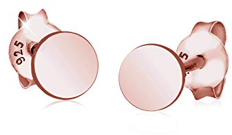 Elli Ohrringe Damen Kreis Basic im Geo Look in 925 Sterling Silber Rosévergoldet