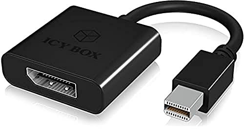 Icy Box IB-AC540 Mini DisplayPort (Mini DP) auf DisplayPort Adapter (DP), 4K-Auflösung (4096x2160/60Hz), Schwarz