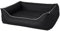 CopcoPet Hundebett Rocco Schwarz 90 x 70 cm – Wendebett aus pflegeleichtem Kunstleder – Waschbar & bequem – Mit erhöhtem Rand – Formstabiler Schlafplatz für mittelgroße Hunde