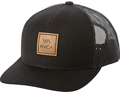 RVCA Herren Curved Bill Snapback Mesh Trucker Hat Baseballkappe, schwarz, Einheitsgröße