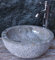 GURU SHOP Massives Rundes Marmor Aufsatz-Waschbecken, Waschschale, Naturstein Handwaschbecken - Ø 35 cm Modell 16, Grau, Waschtische & Waschbecken