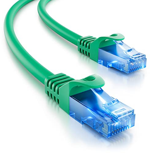 deleyCON 20m CAT.6 Ethernet Gigabit Lan Netzwerkkabel RJ45 CAT6 Kabel Patchkabel Kompatibel zu CAT.5 CAT.5e CAT.6a Cat.7 - Grün