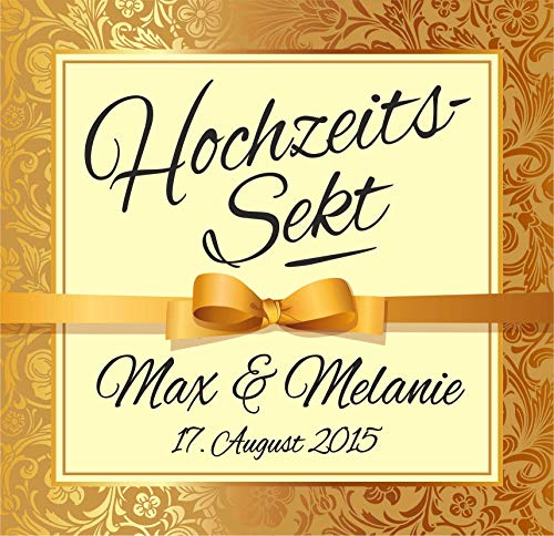 Play-Too 12 Aufkleber Etikett Flaschenetikett klein Hochzeit Fest personalisiert Piccolo Hochzeitssekt