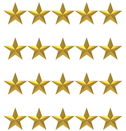 TENNER.LONDON Set of 20 X gold Star Iron on Screen print Fabric Applique machine washable transfer Navigation