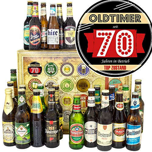 Oldtimer 70-24x Bier aus aller Welt und D - für Opa zum Geburtstag/Biersorten Adventskalender 2024 2025