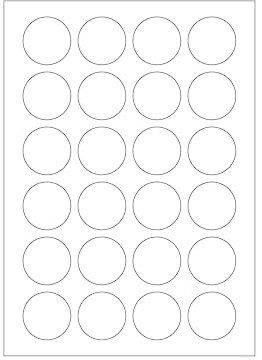 MADE IN GERMANY 120 Etiketten selbstklebend 40 mm rund weiß permanent klebend auf Bogen A4 (5 Bögen x 24 Etik.) CS Label – Universaletiketten zum Beschriften und Bedrucken.