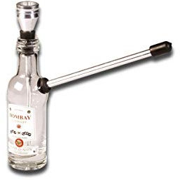bong-discount Wasserpfeife, Glas-Bong | 15 cm | klar | Glas | Flaschenbong Whiskey-Bottle Bombay