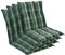 Homeoutfit24 Gartenstuhl-Auflage, Made in Europe, Polyester, Oeko-TEX® Standard 100, UV-beständig, Halteband & Kordeln, 4-Stück, Grün/Grau
