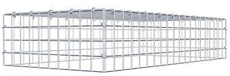 GABIONA Gabione zur Erweiterung (L x H x T cm: 100 × 20 × 50) – Steinkorb aus 4 mm Draht, C-Ring Verschluss mit Gratis-Zange – für Erweiterung in der Höhe, ohne Bodengitter – Gabionenzaun