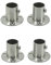 CFSky Edelstahl Kleiderstange, Rundrohr Spurstangenkopf Halterung, 4er Set, 42mm x 42mm x 30mm, Rostfrei, Verstellbarer Flansch für 19mm, Silber