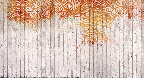 Architects Paper Fototapete barock Orange | abstrakt Grau ConcreteOrna | Atelier 47 5.00 m x 2.70 m Orange Grau Rot
