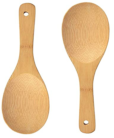 ccHuDE 4 cucharas de arroz antiadherentes de bambú para arroz, espátula de arroz, cuchara de arroz para sushi