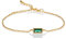 namana Zierliches grünes Armband in Gold für Frauen, Goldarmbänder für Damen und Teenager mit grünen Steinen im Baguette-Schliff, niedliches vergoldetes Armband mit einem smaragdgrünen Stein