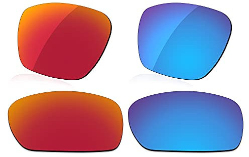 LenzReborn Lentes polarizados de repuesto para Arnette Cheat Sheet AN4166 - Más opciones, Rojo fuego + azul hielo., Taille unique