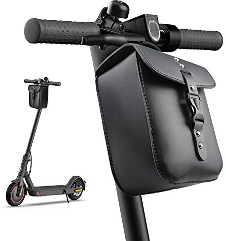 Quanerba PU Leder Scooter Tasche für Roller, Hohe Kapazität Rollertasche Front Tube Bag Groß Lenkertasche Wasserfest, Vordertasche für Elektroroller Xiaomi Mijia Sedway Ninebot ES1/ES2/ES3/ES4