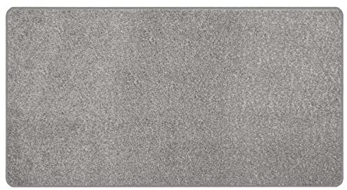 Primaflor Kurzflor Wohnzimmerteppich - Mumbai, Silber, 80x150 cm, Viele Größen und Farben, Moderner Teppich für Kinderzimmer, Arbeits- und Schlafzimmer, Fußbodenheizung geeigneter Teppichläufer