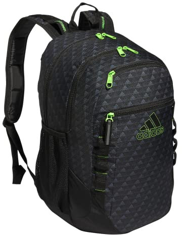 adidas Unisex-Erwachsene Excel Backpack for Men & Women – Durable Large Athletic Laptop Bag Rucksacktasche, Bos Mini Monogramm Black/Lucid Lime Green, OSFA