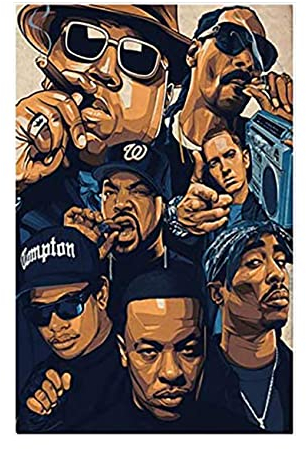Poster Biggie Notorious 2pac Jay-Z N.W.A Hip Hop Legend Star Collage Leinwand Ölgemälde Kunst Wandbilder Wohnzimmer Wohnkultur Ost und West Rap Poster Leinwanddruck Kunst ungerahmt,70×100cm